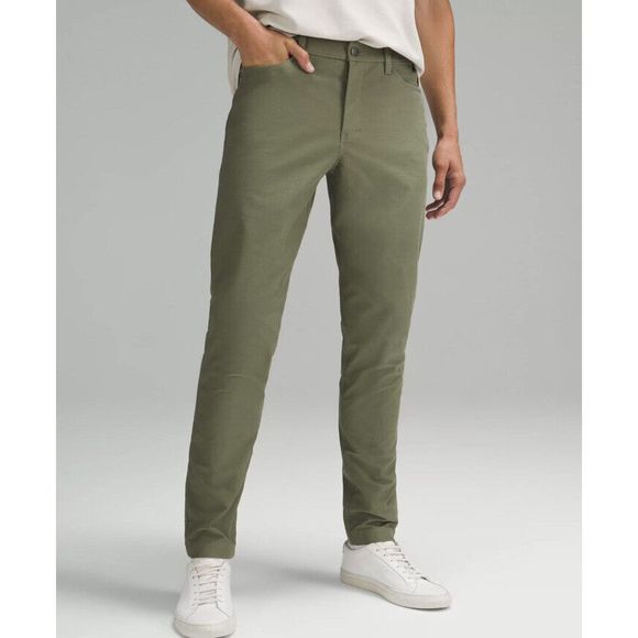 Lululemon ABC Slim-Fit 5 Pocket Pant 34"Utilitech Men’s Size 32 X 34 Green NWT - Picture 1 of 11